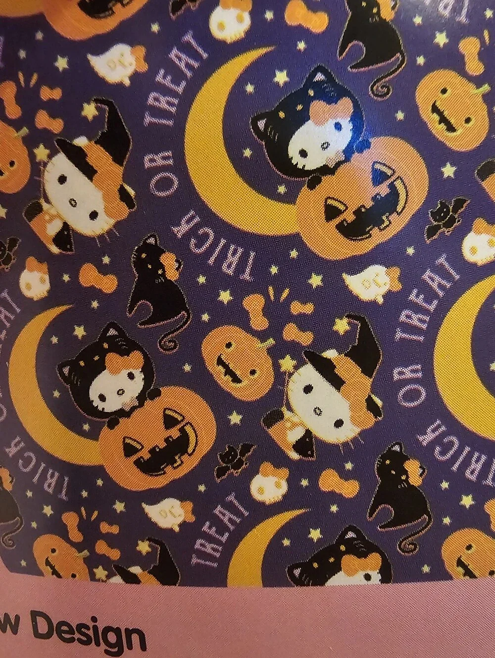 Hello Kitty Halloween Purple Pumpkins Mokn Black Cats Blanket Character Plushie